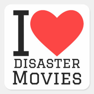 Pegatina Cuadrada Me encantan las películas de desastre