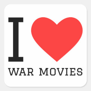 Pegatina Cuadrada Me encantan las películas de guerra