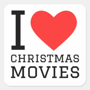 Pegatina Cuadrada Me encantan las películas de Navidades