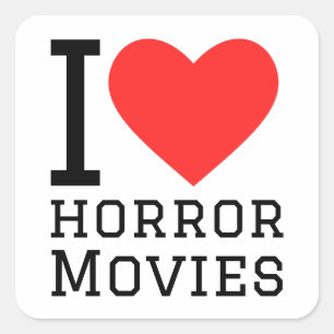 Pegatina Cuadrada Me encantan las películas de terror