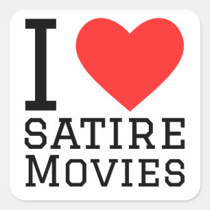 Pegatina Cuadrada Me encantan las películas satíricas