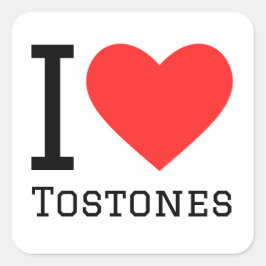 Pegatina Cuadrada Me encantan las piedras