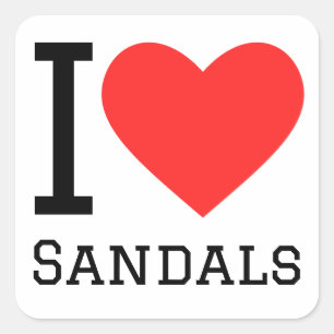 Pegatina Cuadrada Me encantan las sandalias
