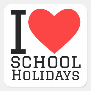 Pegatina Cuadrada Me encantan las vacaciones escolares