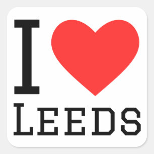 Pegatina Cuadrada Me encantan Leeds