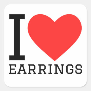 Pegatina Cuadrada Me encantan los aretes
