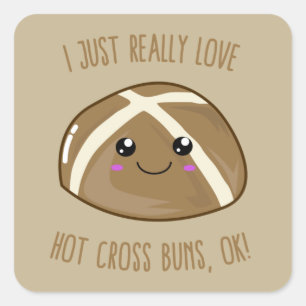 Pegatina Cuadrada Me Encantan Los Bares Calientes, ¡OK! Kawaii T-Sh