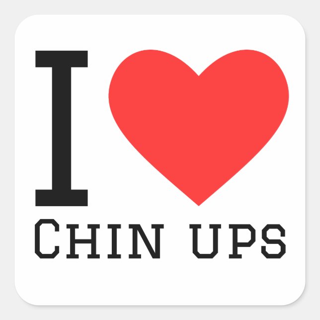Pegatina Cuadrada Me encantan los chin ups (Anverso)