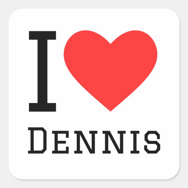 Pegatina Cuadrada Me encantan los dennis (Anverso)