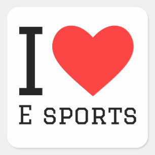 Pegatina Cuadrada Me encantan los deportes