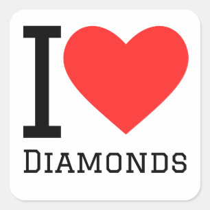 Pegatina Cuadrada Me encantan los diamantes