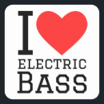 Pegatina Cuadrada Me encantan los electrobass<br><div class="desc">Me encantan los sonidos bajos de electro,  para los amantes de la música</div>