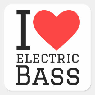 Pegatina Cuadrada Me encantan los electrobass
