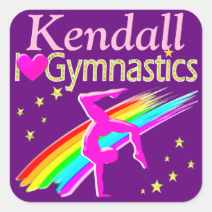 PEGATINA CUADRADA ME ENCANTAN LOS GIMNASTIANOS PERSONALIZADOS PEGATI