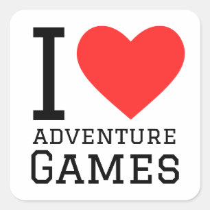 Pegatina Cuadrada Me encantan los juegos de aventura