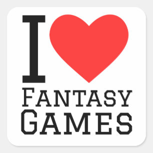 Pegatina Cuadrada Me encantan los juegos de fantasía