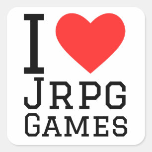 Pegatina Cuadrada Me encantan los juegos de jrpg