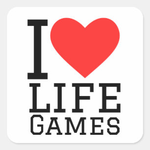 Pegatina Cuadrada Me encantan los juegos de la vida