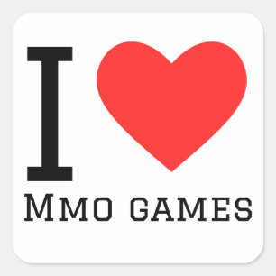 Pegatina Cuadrada Me encantan los juegos de mmo