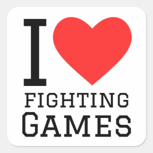 Pegatina Cuadrada Me encantan los juegos de pelea