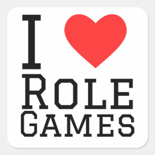 Pegatina Cuadrada Me encantan los juegos de rol
