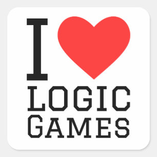Pegatina Cuadrada Me encantan los juegos lógicos