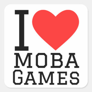 Pegatina Cuadrada Me encantan los juegos moba
