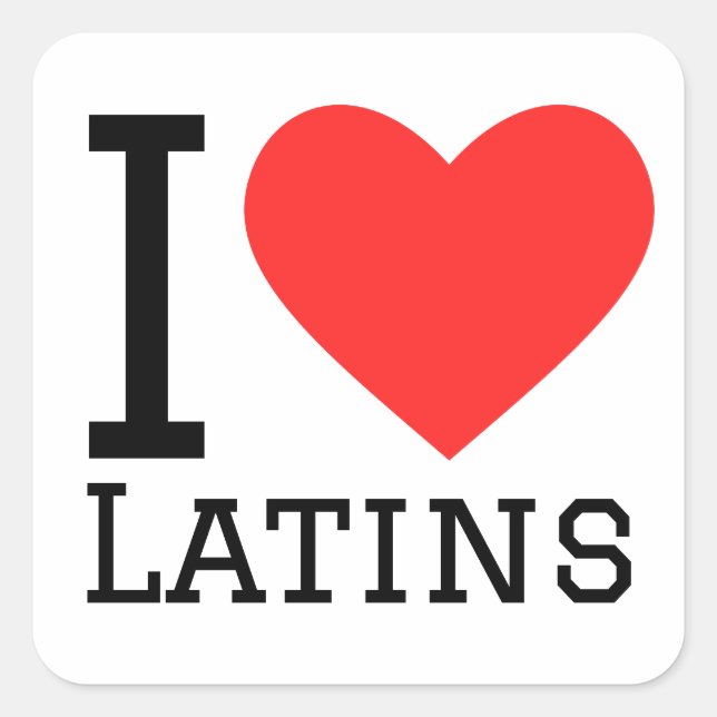 Pegatina Cuadrada Me encantan los latinos (Anverso)