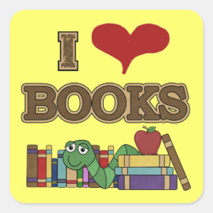 Pegatina Cuadrada Me encantan los libros