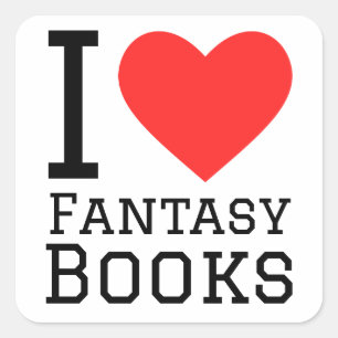 Pegatina Cuadrada Me encantan los libros de fantasía