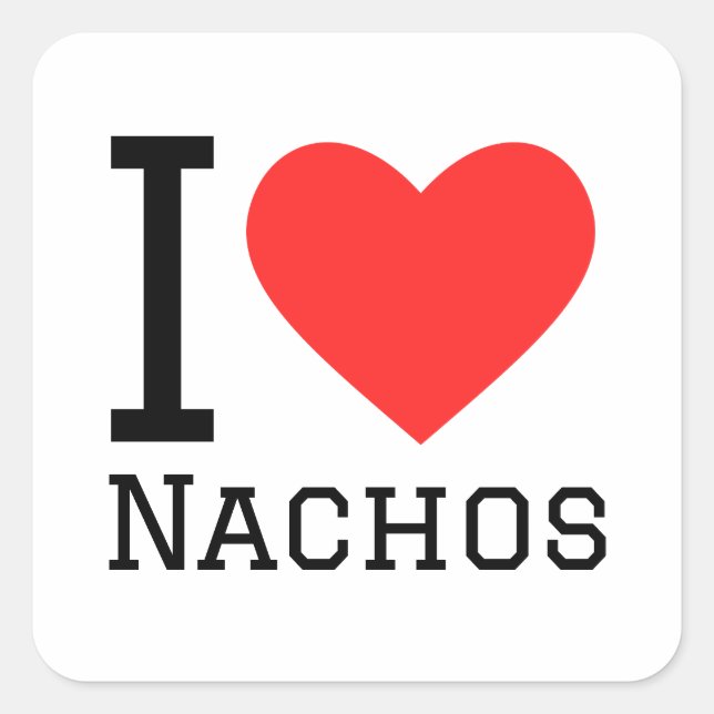 Pegatina Cuadrada Me encantan los nachos (Anverso)