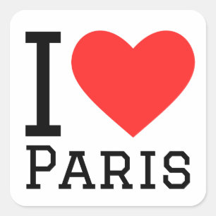 Pegatina Cuadrada Me encantan los parís