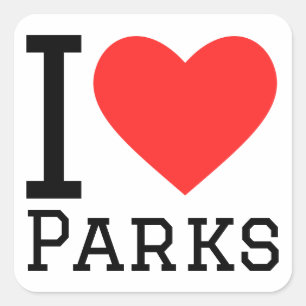 Pegatina Cuadrada Me encantan los parques