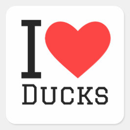 Pegatina Cuadrada Me encantan los patos