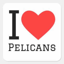 Pegatina Cuadrada Me encantan los pelícanos