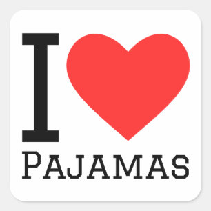 Pegatina Cuadrada Me encantan los pijamas