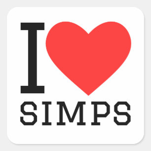 Pegatina Cuadrada Me encantan los simps
