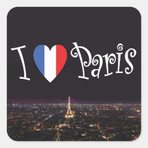 Pegatina Cuadrada Me encantan los stickers de París