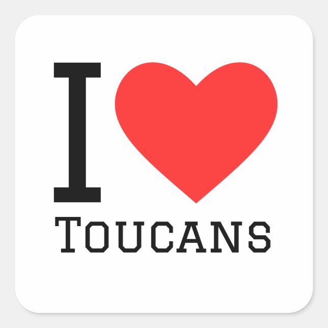 Pegatina Cuadrada Me encantan los tocanes (Anverso)