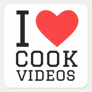 Pegatina Cuadrada Me encantan los videos de cocinar