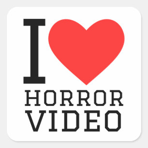Pegatina Cuadrada Me encantan los videos de horror