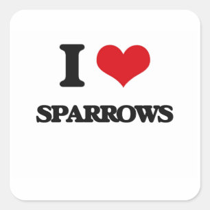 Pegatina Cuadrada Me encantan Sparrows