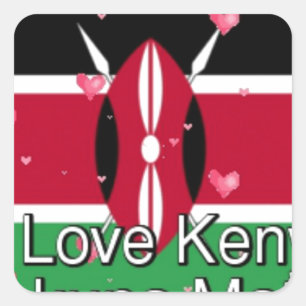 Pegatina Cuadrada ¡Me Encanto! Kenia Hakuna Matata