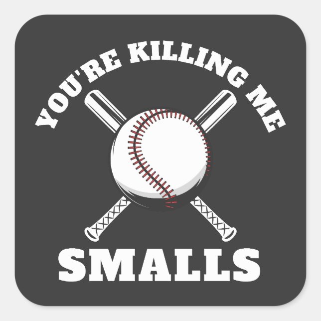 Pegatina Cuadrada Me estás matando Smalls Béisbol (Anverso)