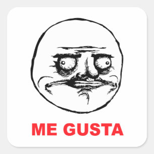 Pegatina Cuadrada me gusta cara rabia meme humor lol rofl