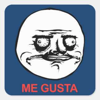 Pegatina Cuadrada Me Gusta Face Meme