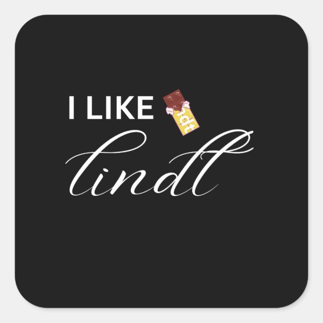 Pegatina Cuadrada me gusta lindt (Anverso)
