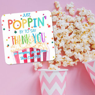 Pegatina Cuadrada me haces pop gracias popcorn voluntariado
