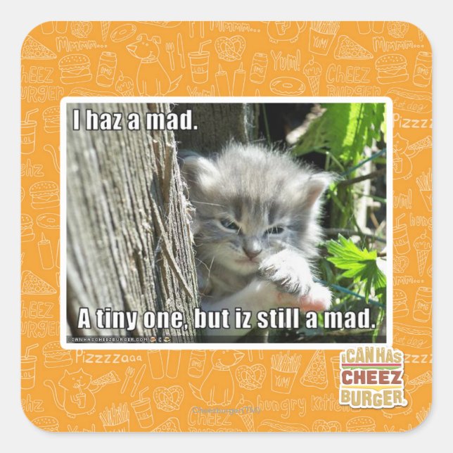 Pegatina Cuadrada Me he vuelto loco (Anverso)