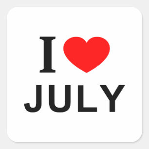 Pegatina Cuadrada Me ❤️ JULIO Amo julio Me encanta julio